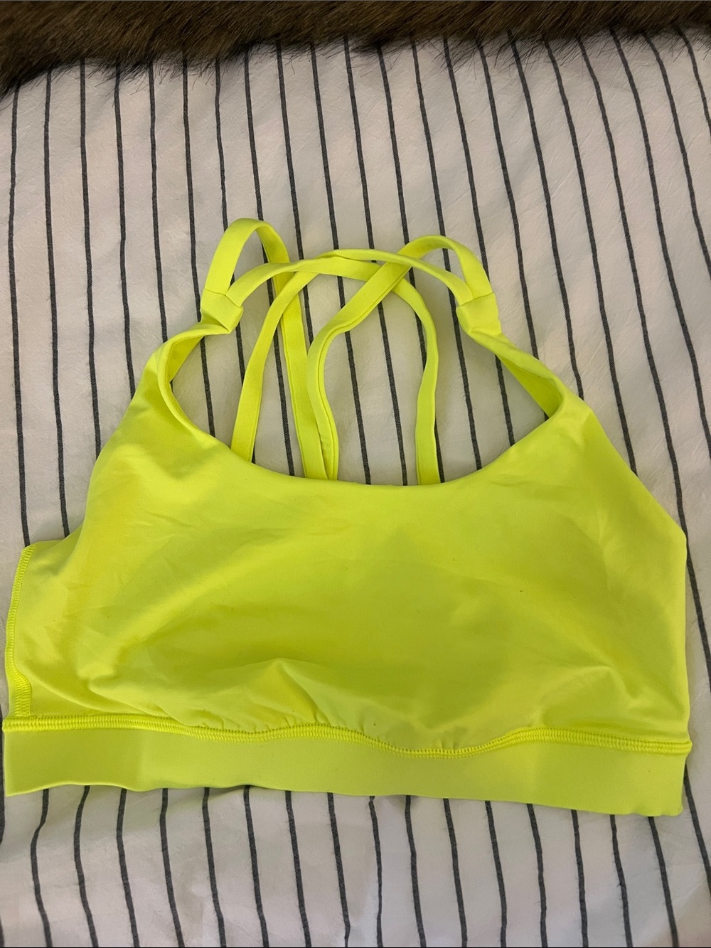 lululemon athletica Neon Yellow Strappy Sports Bra